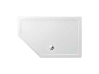 Britton Z1401 Zamori Pentangle Shower Tray 1400 x 900mm Left Hand White (Waste NOT Included)