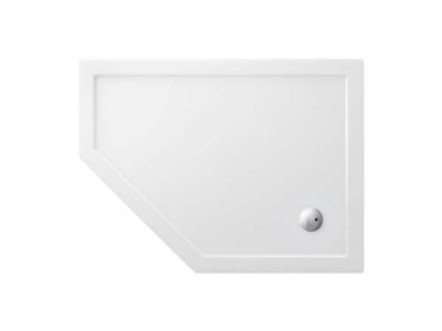 Britton Z1403 Zamori Pentangle Shower Tray 1200 x 900mm Left Hand White (Waste NOT Included)