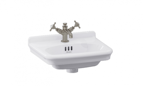 Burlington Guild Cloakroom Wash Basin 450mm (1 Taphole) White (Brassware NOT Included) [GU0451SCW]