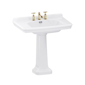 Burlington Guild Wash Basin 850mm (3 Tapholes) White (Brassware & Washstand NOT Included) [GU0853SCW]