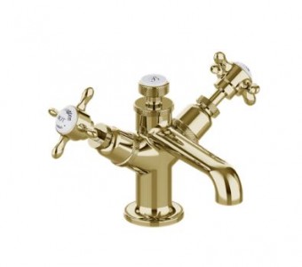Burlington Guild Basin Mixer Tap (1 Taphole) Gold [GU110DNG]