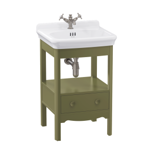 Burlington Guild Floor Standing Vanity Unit 560mm (Wash Basin & Worktop NOT Included) Carlyle Green [GU5600DCGFS]