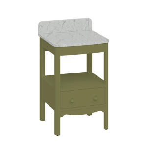 Burlington Guild Vanity Worktop with Upstand 522 x 492mm (Unit NOT Included) Cararra Marble [GU560TMC]