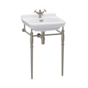Burlington Guild Basin Washstand 560mm (Wash Basin NOT Included) Brushed Nickel [GU56X77L]