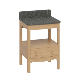 Burlington Guild Vanity Worktop with Upstand 582 x 492mm (Unit NOT Included) Marquina Marble [GU620TMQ]