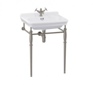 Burlington Guild Basin Washstand 620mm (Wash Basin NOT Included) Brushed Nickel [GU62X77L]