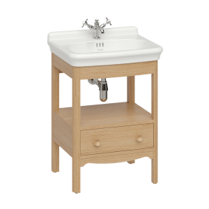 Burlington Guild Floor Standing Vanity Unit 620mm (Wash Basin & Worktop NOT Included) Light Oak [GU6500LOKFS]