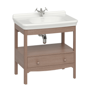 Burlington Guild Floor Standing Vanity Unit 850mm (Wash Basin & Worktop NOT Included) Dark Oak [GU8500DDOKFS]