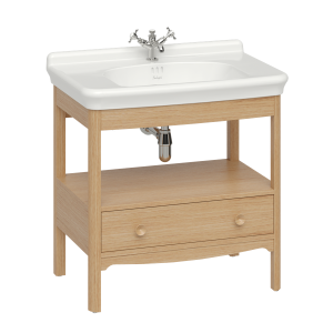 Burlington Guild Floor Standing Vanity Unit 850mm (Wash Basin & Worktop NOT Included) Light Oak [GU8500LOKFS]