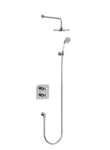Burlington Guild Thermo Concealed Diverter Shower Valve Pack with Additional Accessories (Dual Outlet) Chrome [GUSHOWERPACKQ3C]