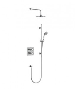Burlington Guild Thermo Concealed Diverter Shower Valve Pack with Additional Accessories (Dual Outlet) Chrome [GUSHOWERPACKQ4C]