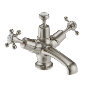 Burlington Claremont Basin Mixer Tap with Click-Clack Waste (1 Taphole) Brushed Nickel [CL6QTBNKL]