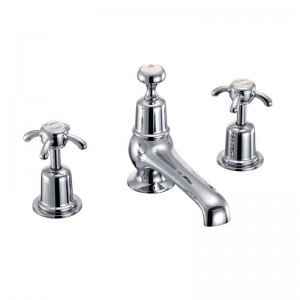Burlington AN12MED Anglesey 3 Taphole Basin Mixer with Pop-Up Waste Chrome (Medici Indicies)
