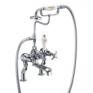 Burlington AN15MED Anglesey Deck Mounted Bath Shower Mixer with S Adjuster Chrome (Medici Indicies)