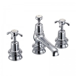 Burlington ANR12MED Anglesey Regent 3 Taphole Basin Mixer with Pop-Up Waste Chrome (Medici Indicies)