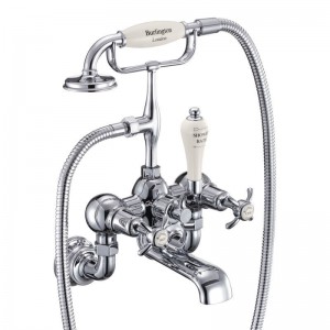 Burlington ANR17MED Anglesey Regent Wall Mounted Bath Shower Mixer with S Adjuster Chrome (Medici Indicies)