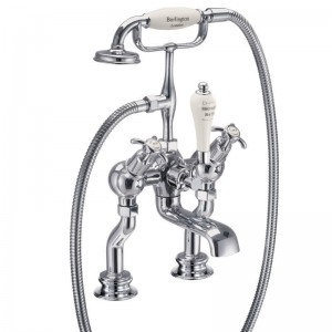 Burlington ANR19MED Anglesey Regent Deck Mounted Angled Bath Shower Mixer with S Adjuster Chrome (Medici Indicies)