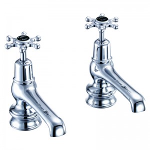 Burlington BIR2BLAQT Birkenhead Regent Quarter Turn Basin Pillar Tap 5(in) Chrome (Matt Black Indicies)