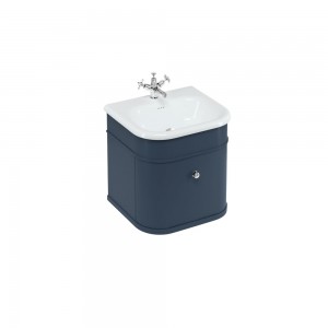 Burlington CH55B Chalfont 550mm Single Drawer Unit Matt Blue (Basin/Handles/Legs NOT Included)