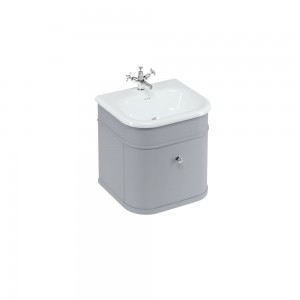 Burlington CH55G Chalfont 550mm Single Drawer Unit Matt Grey (Basin/Handles/Legs NOT Included)