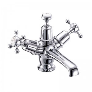 Burlington CL6 Claremont Basin Mixer Chrome inc Click Clack Waste with High Central White Indicies