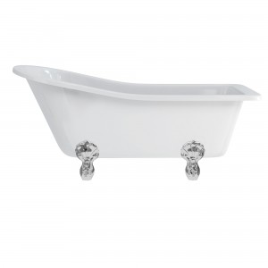 Burlington E1 Harwood Slipper Freestanding Bath 1700 x 730mm (Bath Feet NOT Included)