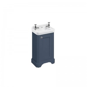 Burlington FC11B Freestanding Cloakroom Vanity Unit with Single Door Blue (Basin NOT Included)