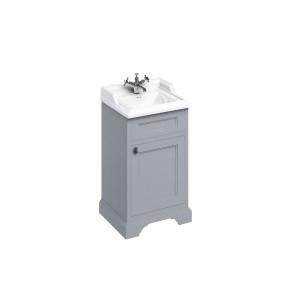 Burlington FC8G Freestanding 500mm Vanity Unit with Single Door Classic Grey (Basin NOT Included)