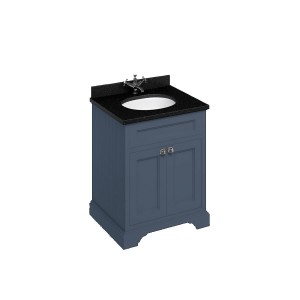 Burlington FF8B Freestanding 650mm Vanity Unit with Double Door Blue (Basin &/Or Worktop NOT Included)