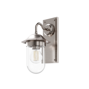 Burlington Guild Wall Light with Clear Glass Brushed Nickel [GUL002L]