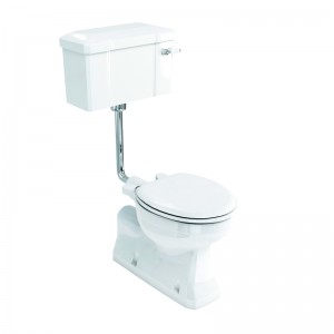 Burlington P19 High/Low Level S Trap WC Pan with Vertical Outlet 425mm (Cistern Flush Kit & Toilet Seat NOT Included)