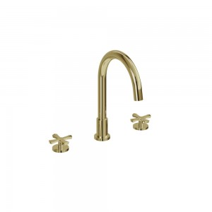 Burlington RIV32GOLD Riviera Deck Mounted Bath Filler 3 Tapholes Gold