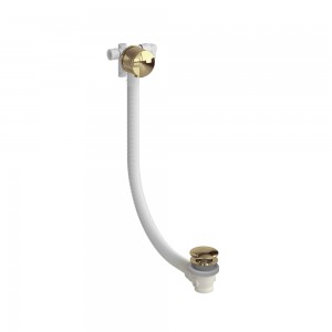 Burlington RIV36GOLD Riviera Overflow Bath Filler with Click Clack Waste Gold