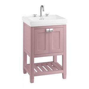 Burlington RIVF580P Riviera 580mm Vanity Unit with Double Doors Matt Pink (Basin NOT Included)