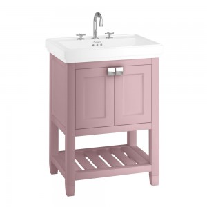 Burlington RIVF650P Riviera 650mm Vanity Unit with Double Doors Matt Pink (Basin NOT Included)