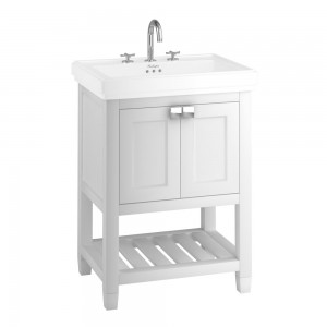 Burlington RIVF650W Riviera 650mm Vanity Unit with Double Doors Matt White (Basin NOT Included)