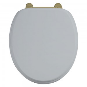 Burlington S55GOLD Bespoke Toilet Seat Moon Grey with Gold Hinges
