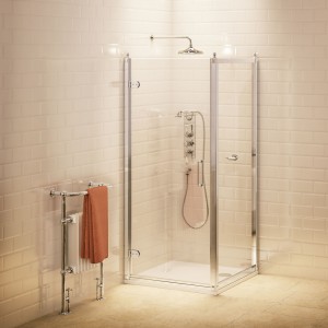 Burlington C13 Side Panel 800mm for Corner Fitting Polished Aluminium (Shower Door & In-Line Panels NOT Included)