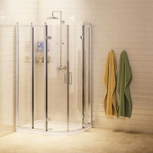 Burlington C15 In-Line Panel 200mm for Alcove & Corner Fitting Polished Aluminium (Shower Door & Side Panels NOT Included)