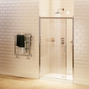 Burlington C6S Sliding Shower Door 1100mm Soft Close for Alcove & Corner Fitting Polished Aluminium (Side & In-Line Panels NOT Included)