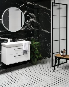 CaPietra Marble Luxe Porcelain Floor & Wall Tile (Polished Finish) Noir 1200 x 600 x 10mm [7528]