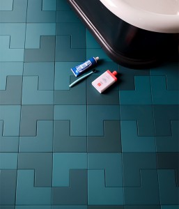 CaPietra Abstract Porcelain Floor & Wall Tile (Matt Finish) Teal 185 x 185 x 8mm [6842]