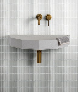 CaPietra Bamboo Porcelain Wall Tile (Gloss Finish) Soft Grey 295 x 284 x 8mm [7283]