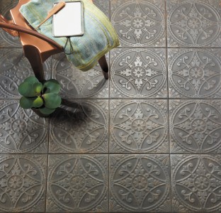 CaPietra Brooklyn Embossed Ceramic Floor & Wall Tile (Textured Finish) Pewter 330 x 330 x 10mm [7329]
