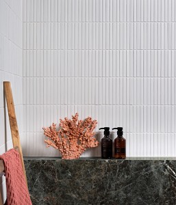 CaPietra Candy Cane Porcelain Mosaic Wall Tile (Satin Finish) Peppermint 297 x 296 x 8mm [7576]