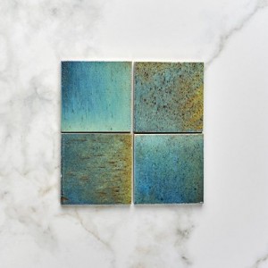 CaPietra Pottery Porcelain Square Floor & Wall Tile (Gloss Finish) Ocean Blue 100 x 100 x 10mm [7937]