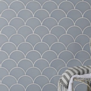 CaPietra Riverlands Scales Ceramic Wall Tile (Crackle Glaze Finish) Sky 160 x 140 x 10mm [7893]