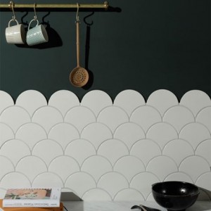 CaPietra Riverlands Scales Ceramic Wall Tile (Gloss Finish) Chalk Stream 160 x 140 x 10mm [7894]