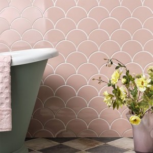 CaPietra Riverlands Scales Ceramic Wall Tile (Gloss Finish) Marshmallow 160 x 140 x 10mm [7897]