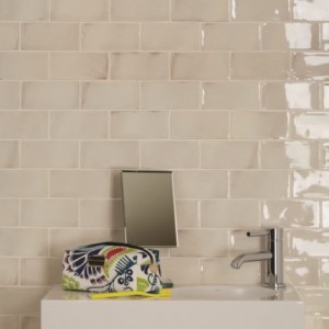 CaPietra Seaton Ceramic Wall Tile (Crackle Glaze Finish) White Sands 150 x 75 x 10mm [7325]